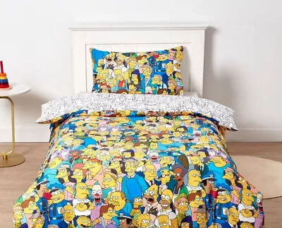 The Simpsons Quilt Cover Set Single Bed Reversible Pillowcase Bedding Set NEW • $39.79