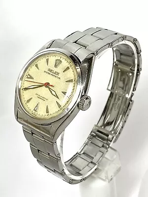 Rare Vintage ROLEX REF 6084 Honeycomb Waffle Dial With Band 1950s Watch • $3200