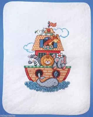 Noah's Ark Cot Baby Quilt Stamped Cross Stitch Kit • £14.99