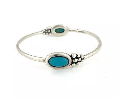 Michael Dawkins Sterling Silver Turquoise Bangle Bracelet Thailand • $75