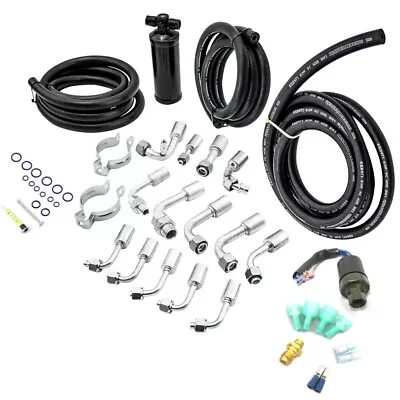 AC Air Conditioning Hose Kit O-Ring Fittings Drier Extra Long A/C Trinary Switch • $117.50