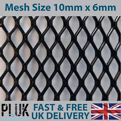 DIFFERENT SIZE Sheets Of Expanded Aluminium Black Metal Mesh Size 10mm X 6mm • £29.99