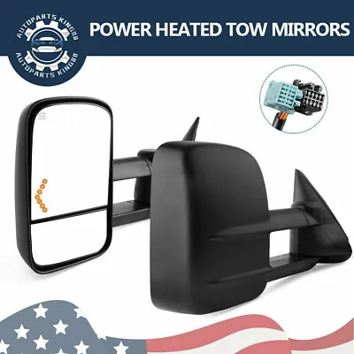 Power Heated Arrow Lights Tow Mirrors For 2003-2006 Chevy Silverado 1500 2500HD • $79.90