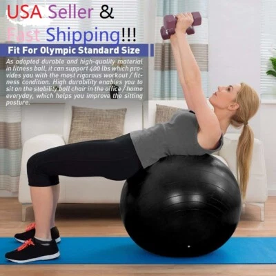 $14.99 • Buy Exercise Workout Yoga Ball For Yoga Fitness Pilates Sculpting Balance With Pump