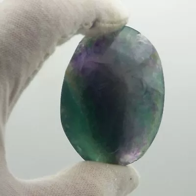 Green/ Purple Rainbow  Fluorite Crystal Palm/ Worry  Stone 52 Mm In  Gift Box • £12