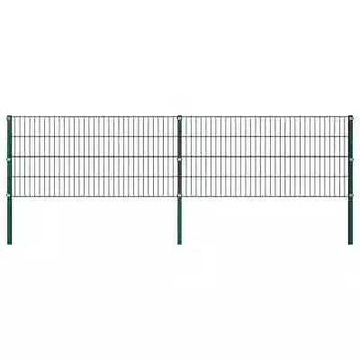 Fence Panel With Posts Iron 3.4x0.8 M Green • £176.99