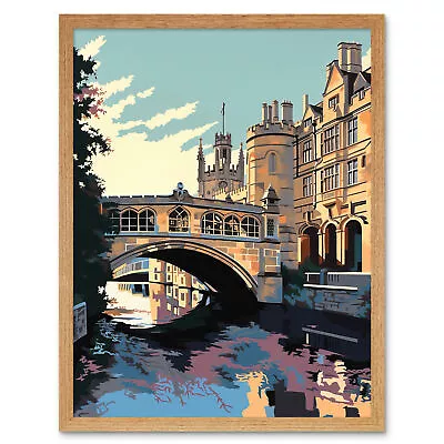 Bridge Of Sighs Cambridge University On Cam River Framed Art Picture Print 12x16 • £26.99