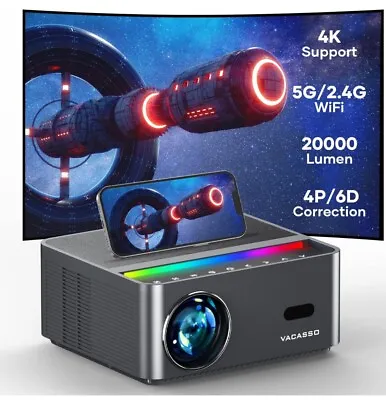 VACASSO Projector With WiFi And Bluetooth 500 ANSI 20000L Outdoor Movie Theater • $79