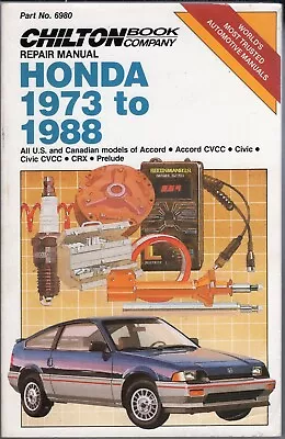 Chilton's Repair Manual Honda 1973-1988 Accord CVCC Civic CRX Prelude MN952 • $11.99