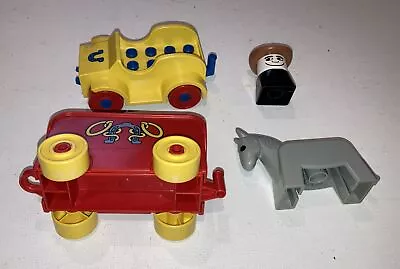 Vintage 1980 Lego Duplo Rodeo 2627 Complete! -SUPER RARE- Horse Trailer & Cowboy • $14.99