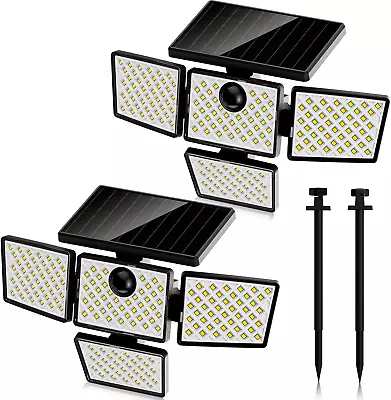 KASONIC Solar Motion Sensor Lights LED Security Lights With 4 Heads IP65 Wall • $33.73