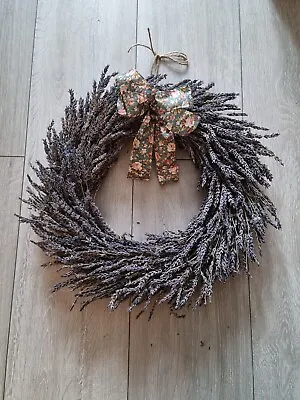 8  Dried Lavender Wreath Made With Straw Base - Scented Floral Decoration • £24.50