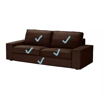 Ikea Cover For Kivik 3-Seat Sofa-Bed Tullinge Dark Brown 502.003.32 INCOMPLETE • £80