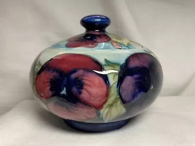 Vintage Moorcroft Pottery Pansy Lidded Pot - Lid Damaged • £49.99