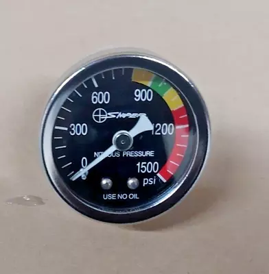 SALE NOS Sniper Nitrous Pressure Gauge 0-1500 Psi 1-1/2  With 1/8 NPT Inlet • $29.90