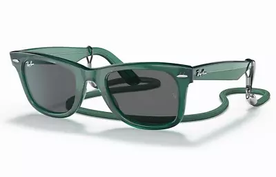 Ray Ban Sunglasses Wayfarer RB2140 6615B1 50-22 Transparent Green Grey • $162.90