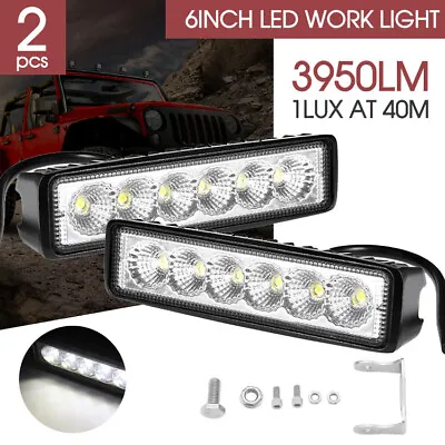 Pair 6Inch Led Work Light Bar Flood Reverse Fog Lights 4WD For Car SUV ATV 12V • $12.58