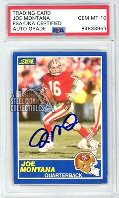 Joe Montana 1989 Score Autograph Auto Card #1 PSA/DNA 10 • $116.96