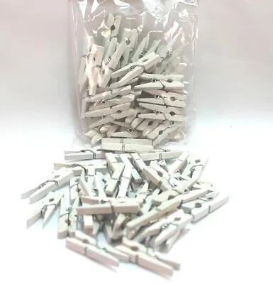 WHITE MINI CLOTHES PEGS 30 Mm (1.25 ) X 40 Pcs • £2.50