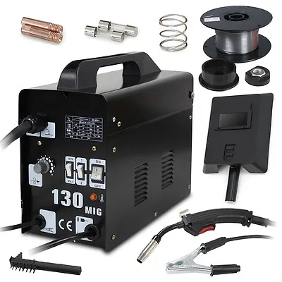 MIG 130 Welder Flux Core Wire Automatic Feed Welding Machine W Cooling Mask • $73.59