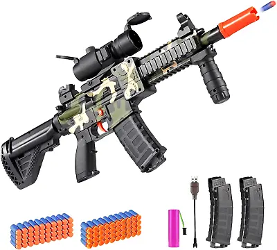 Electric Toy Sniper Rifle For Kids+Adults - Foam Blaster Gun W/80 Ft Scope -Gift • $62.13