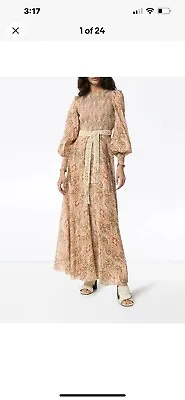 ZIMMERMANN SZ 1 / AU 10 / US 6 Freja Paisley Maxi Smocked Cotton Dress RP $1700 • $200