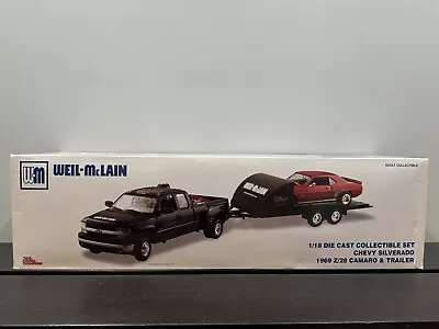 RC2 Ertl Weil-McLain 1/18 Chevy Silverado 3500 & 1969 Z/28 Camaro & Trailer Rare • $240