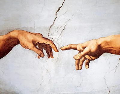 The Creation Of Adam (Detail) By Michelangelo Painting Printed On Canvas P1866 • $10.99