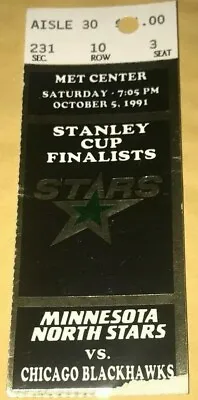 10/5/91 Minnesota North Stars BANNER Ceremony BLACK UNIFORM DEBUT Ticket Stub • $56.24