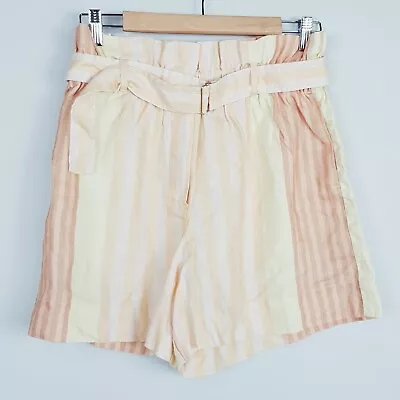 OROTON Womens Size 12 Striped Linen Shorts • $150