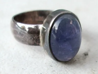 Vintage 925 Sterling Silver & Tanzanite Ring Size U.S. 6.75 • £144.77