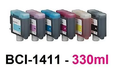 6 X Ink For Canon W7200 W8200 W8400/BCI-1411BK 1411C 1411M 1411Y 1411PC Set • £218.64