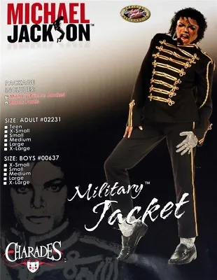 Micheal Jackson Child's Military Black Jacket W/ Pants Costume Size XS (4-6) • $69.99