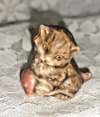 Wade Whimsie Kitten With Wool 1970s-80s - Collectable - Ceramic Countryside • £4