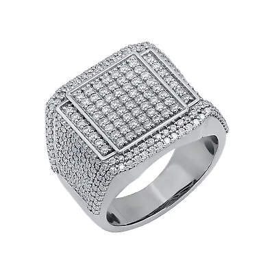 2.32 Ct Men's Moissanite Hip Hop Ring Micro Pave Iced Out Big Hollow Ring • $125.24