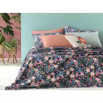 £19.99 • Buy 100% Cotton Double 220 X 200 Soft Summer Floral Turkish Bed Throw Lounge Blanket