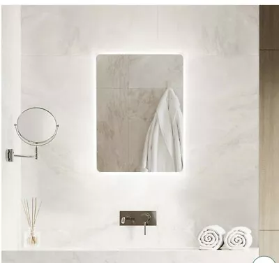 Globe Luxury LED Bathroom Mirror With Demister Pad By Pebble Grey. RRP £139.99 • £75