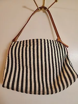 Women's Dooney & Bourke Black  & White Striped Mini Pochette Shoulder Handbag  • $50
