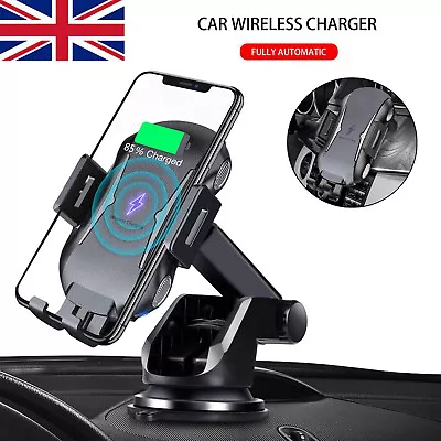 $22.99 • Buy Automatic Clamping 15W Qi Wireless Car Charger Fast Charging Mount Phone Holder