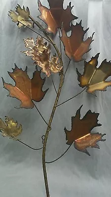 1971  Mid Century Brutalist Curtis Jere Wall Art Maple Leaves Sculpture No.2 • $799.99