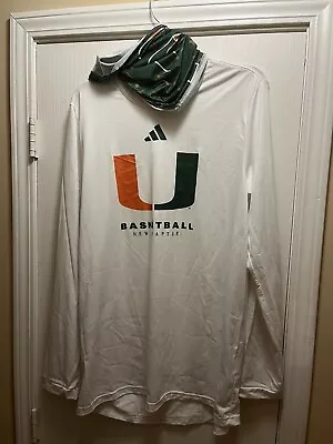 Miami Hurricanes Shirt Size Large And Neck Gaiter • $7.75