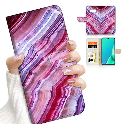 ( For Samsung S7 ) Wallet Flip Case Cover PB23767 Purple Crystal Marble • $12.99