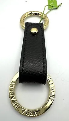 Vera Bradley Twice As Nice Black Leather Gold Metal Valet Keychain Lanyard • $14.99