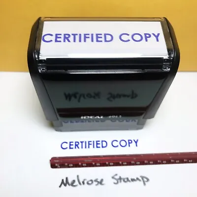 Certified Copy Rubber Stamp Blue Ink Self Inking Ideal 4913 • £9.45