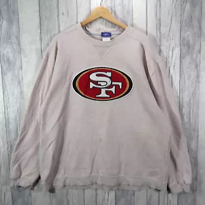£18 • Buy Reebok Sweatshirt Mens XL San Francisco 49ers Pink Off White USA Vintage 90s