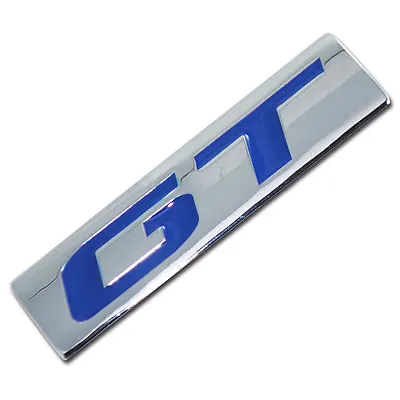 Chrome/blue Metal Gt Engine Race Motor Swap Emblem Badge For Trunk Hood Door • $7.88