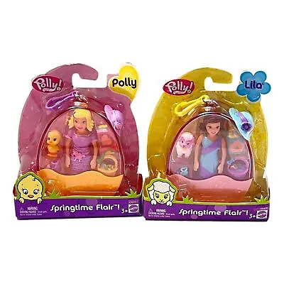 Vintage Polly Pocket Springtime Flair Compacts Lot 2  Polly & Lil New  On Card • $84.22