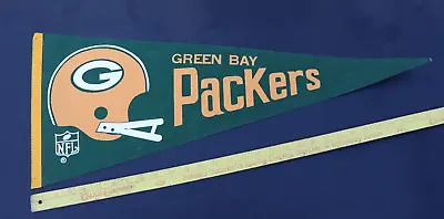 Vintage 1960s Green Bay Packers Helmet Full Size Football Pennant Flag • $29.40