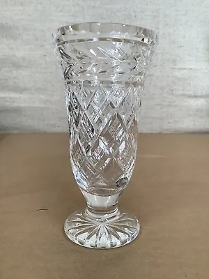 VTG Waterford Cut Crystal 7  Footed Flower Olive Branch Vase Ireland • $31