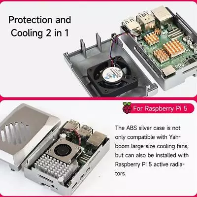 For Raspberry Pi5 Shell Box Protective Shell PWM Speed Regulating Cooling D4U3 • $17.07